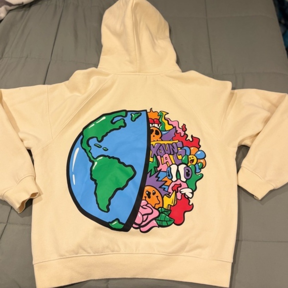 YoungLA Global Meltdown Creme size Small Hoodie - Cozy Trendy